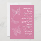 Roze Filigree Butterflies Kaart (Voorkant)