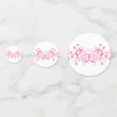  roze Filigree Confetti (Voorkanten)