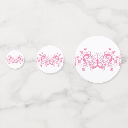  roze Filigree Confetti (Voorkanten)