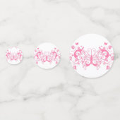  roze Filigree Confetti (Achterkanten)