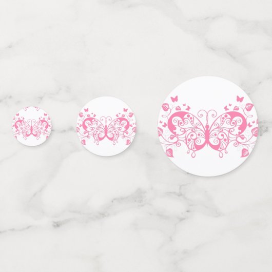  roze Filigree Confetti (Achterkanten)