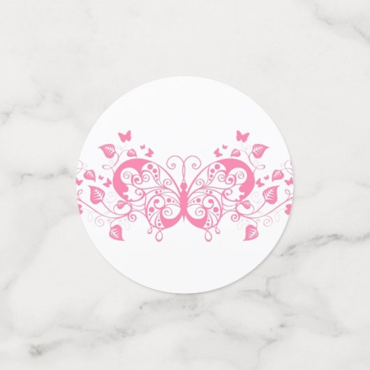  roze Filigree Confetti (Kleine voorkant)