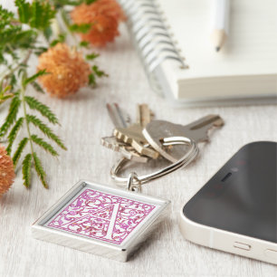 Roze Filigree Monogram A Sleutelhanger