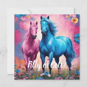 Roze filly & Blue Colt Western Stijl Geslacht Kaart