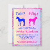 Roze filly & Blue Colt Western Stijl Geslacht Kaart (Voorkant)