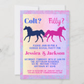 Roze filly & Blue Colt Western Stijl Geslacht Kaart (Voorkant)