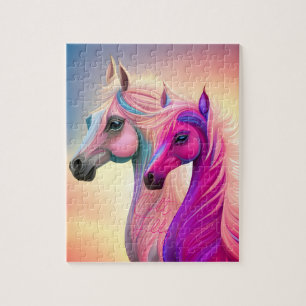 Roze filly & Blue Colt Western Stijl Geslacht Legpuzzel