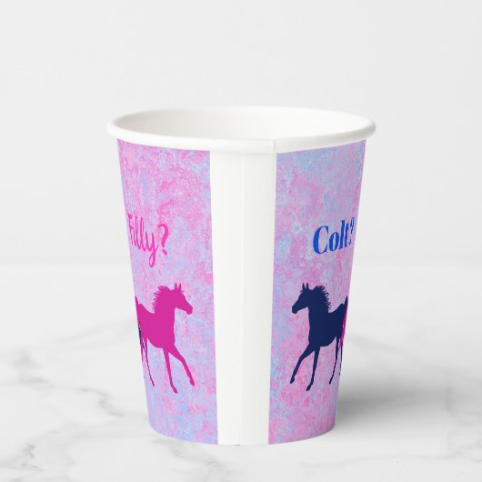 Roze filly & Blue Colt Western Stijl Geslacht Papieren Bekers (Rechts)