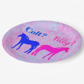 Roze filly & Blue Colt Western Stijl Geslacht Papieren Bordje (Gekanteld)