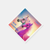 Roze filly & Blue Colt Western Stijl Geslacht Servet (Hoek)