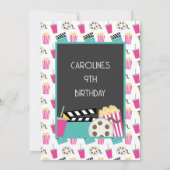 ROZE FILM NACHT PARTY UITNODIGING (Achterkant)