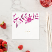 Roze filosofische chinoiserie Wedding monogram Servet (Insitu)