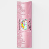 Roze filter Glitter Unicorn Banner (Verticaal)