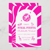 Roze Final Fiesta Bachelorette Weekend Uitnodiging (Voorkant / Achterkant)