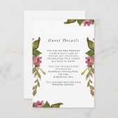  roze finale bruiloft informatiekaartje (Voorkant / Achterkant)