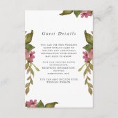  roze finale bruiloft informatiekaartje (Voorkant)