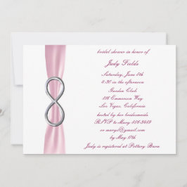 Roze finity Bridal Shower Invitation Kaart