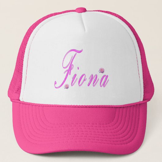 Roze Fiona Name Logo, Trucker Pet (Voorkant)