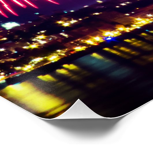 Roze Fireworks Perfect Poster (Hoek)