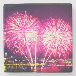 Roze Fireworks Stenen Onderzetter