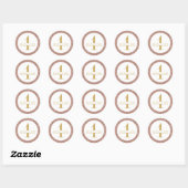Roze First Birthday Roos Gold Glitter Ronde Sticker (Vel)