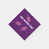 Roze Fishes Custom Name Birthday Napkins Servet (Hoek)