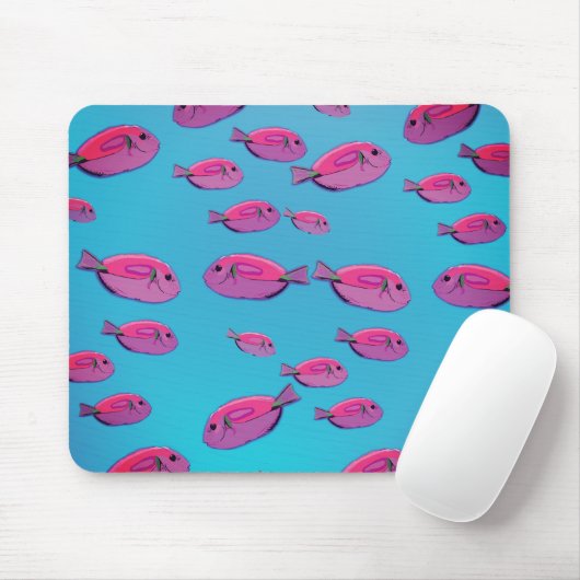 Roze Fishes Mousepad Muismat (Met muis)