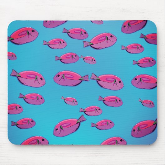 Roze Fishes Mousepad Muismat (Voorkant)