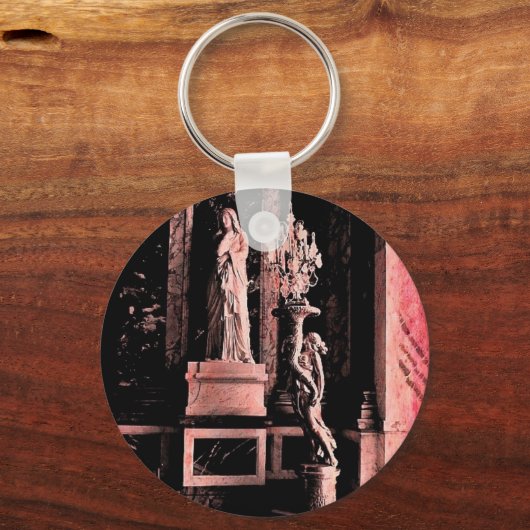 Roze Fisheye Versailles Statue Sleutelhanger (Voorkant)