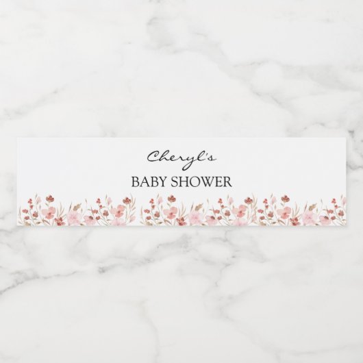 Roze flacon Baby shower Etiket (Enkel label)