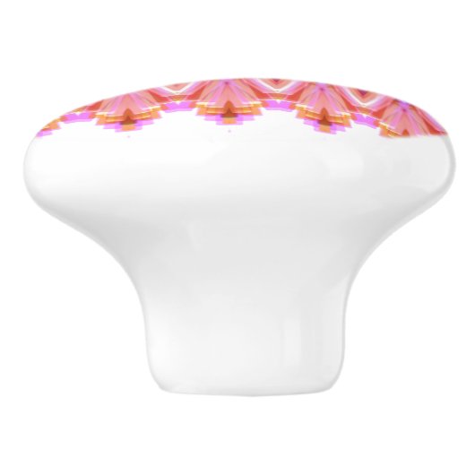 Roze flacon keramische knop (Zijkant)