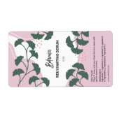 Roze flaconetiket met flesje met draanisch serum D Etiket (Voorkant)