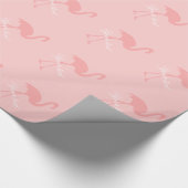 Roze flamingingingpapier | Gepersonaliseerde tekst Cadeaupapier (Hoek)