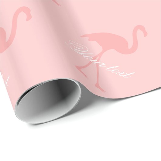 Roze flamingingingpapier | Gepersonaliseerde tekst Cadeaupapier (Rol Hoek)