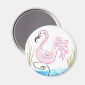 Roze Flamingo #13 Magneet (Voorkant / Achterkant)