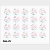 Roze Flamingo #13 Ronde Sticker (Vel)