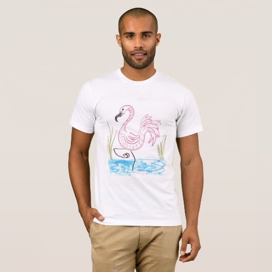 Roze Flamingo #13 T-shirt (Voorkant volledig)
