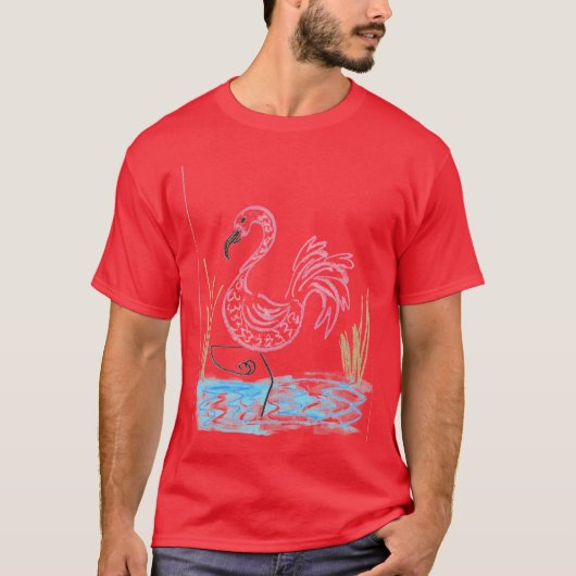 Roze Flamingo #13 T-shirt (Voorkant)