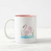 Roze Flamingo #13 Tweekleurige Koffiemok (Links)
