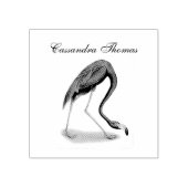  roze flamingo #1 Naam Rubberstempel (Afrduk)