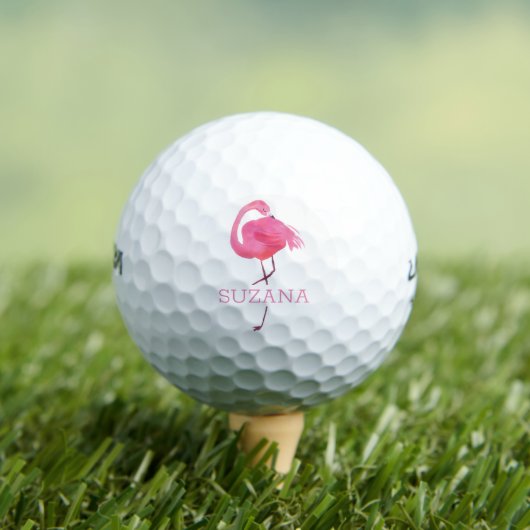 Roze flamingo 2-monogram golfballen (Insitu Shirt)