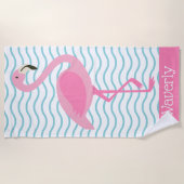 Roze flamingo Aangepaste beach handdoek (Voorkant)