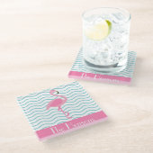 Roze Flamingo Aangepaste Onderzetters papier (Schuin)