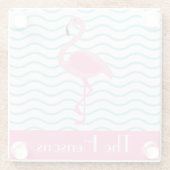 Roze Flamingo Aangepaste Onderzetters papier (Achterkant)