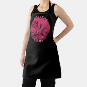Roze Flamingo Aangepaste tekst All-over Print Scho Schort