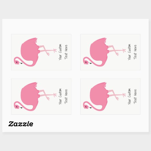 Roze Flamingo aangepaste tekst stickers (Vel)