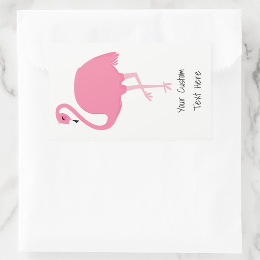 Roze Flamingo aangepaste tekst stickers (Tas)