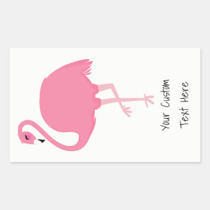 Roze Flamingo aangepaste tekst stickers