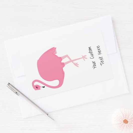 Roze Flamingo aangepaste tekst stickers (Envelop)