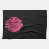 Roze flamingo aangepaste tekst theedoek (Horizontaal)